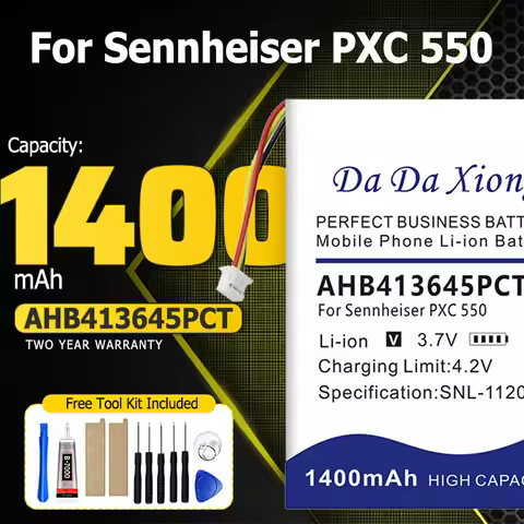DaDaXiong AHB413645PCT 1400mAh Battery Wireless Headset for Sennheiser PXC 550 Batteries