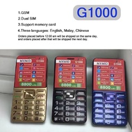 G1000 Mobile Phone 2G Dual SIM (FM Radio/Bluetooth)Big Battery Keypad Button Feature Phone for Elder