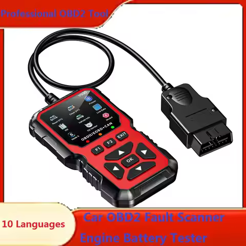 FOXSUR V530 Car OBD2 Fault Scanner Engine Battery Test Fault Code Clear Real-Time Data Professional 