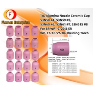 TIG Alumina Nozzle Ceramic Shield Cup 53N58 #4, 53N59 #5, 53N60 #6, 53N61 #7, 53N61S #8 for TIG Weld