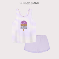 Bộ áo thun sát nách và quần đùi cho bé gái Gustavo Gano
