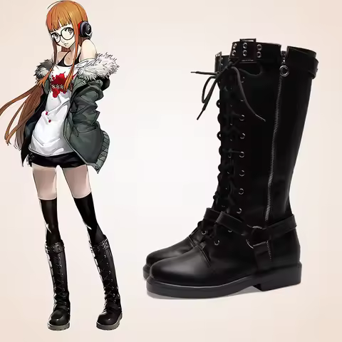 Anime Game Cosplay Boots Persona 5 Futaba Sakura Shoes Halloween Aksesori Dibuat Sesuai Pesanan