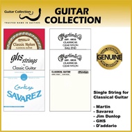 Single String for Classical Guitar | Genuine Martin / Savarez / Jim Dunlop / GHS / D'addario