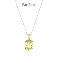 FAR EAST 9K/375 Yellow Gold Classic Oval Lemon Topaz Pendant