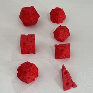 Cheese Dice 3D Printed 7PCS Polyhedral Food Themed Dice Set Dice Play Board Game decfeyemy