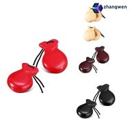 【zhangwen】-1 Pair Spanish Castanets Flamenco Castanets with String Traditional Wood Hand Percussion