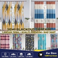 Modern Hook Type Semi Blackout Curtain Langsir / Door Curtain / Langsir Pintu / Tirai Tingkap