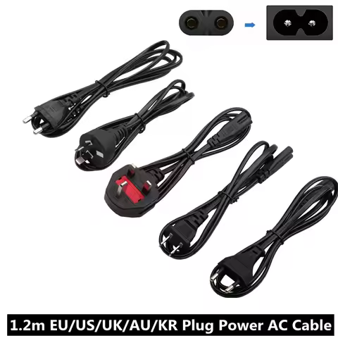EU US UK AU KR Power Cable For Radio Computer Sony PS4 Xbox Battery Charger Samsung Monitor 1.2M EU/