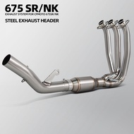 675SRR Exhaust Manifold For CFMOTO 675SR-R 675NK Stainless 51MM Headers Tube