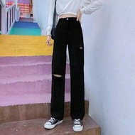 HW Kulot Jeans Sobek Lutut Loose Wanita / Celana Kulot Sobek Tembus Boyfrend Ripped ? Celana Jeans W