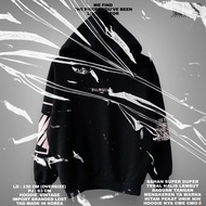 Black hoodie print/graphic/sweater/korean style//oversize/unisex hoodie/oversize crewneck hoodie swe