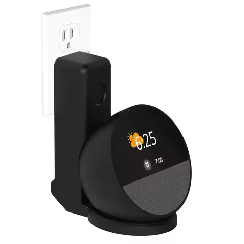 For Echo Spot (2024 release) Wall Holder with Cable Storage ABS Material Hard Case Wall Mount Bracke