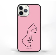 Case iphone 10 16 15 14 13 12 11 X 8 7 Mini Plus Pro Max Custom Softcase Pink Modern Line Art