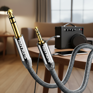 SUNKANDI 6.35mm3.5mm 0.6m-5m   Aux  SUNKANDI Kabel Penukar Audio 6.35mm ke 3.5mm 0.6m-5m Kelabu Lead