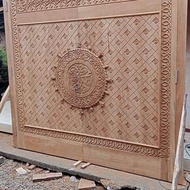 pintu kayu jati ukir nabawi