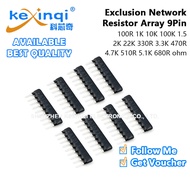 (5pcs) 9Pin A09 Exclusion Network Resistor Array 100R 1K 10K 100K 1.5K 2K 22K 330R 3.3K 470R 4.7K 51