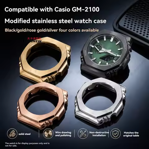 Stainless Steel Mod Kit for Casio G-Shock GM-2100 Metal Watch Case Bezel Bracelet Replacement Set