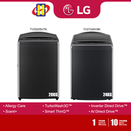 LG Washing Machine (20kg/24kg) AI Direct Drive™ Inverter Fabric Care Scent+ Top Load Washer TV2520SV7K / TV2724SV9K