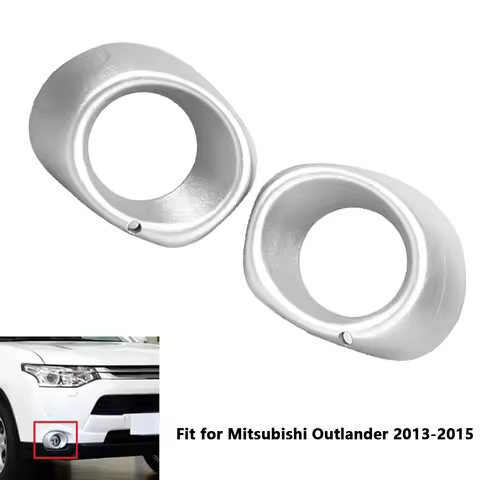 2pcs Front Bumper Fog Light Lamp Cover Frame Bezel Silver/Black For Mitsubishi Outlander 2013 2014 2