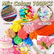 100PCS Colorful DIY Fuzzy Wire Handmade Craft Flower Bouquet Material Twisted Stick Pipe Cleaners