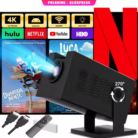 【Built in App | Ultra Resolution 2.69 '' | AI Auto Keystone】 Polaring P50Mini Projector, Smart 4K Pr