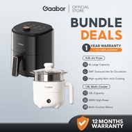 [Bundle] Gaabor Mini Rice Cooker 600W Rinse Stewing Non-Stick Coating 1.8L And Air Fryer/Rice Cooker