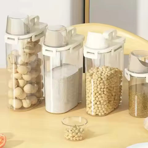 1.7L/2.5L/3L Reusable Laundry Detergent Dispenser Sealed Storage Container for Grain and Miscellaneo