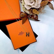 HERMES Pop H黑金項鍊