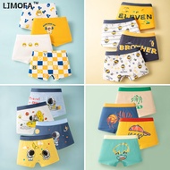 LJMOFA 4 Pcs Boys 3-11Yrs Kids Cartoon Fashion Briefs Sets boxer shorts Cartoon Kids Boys Pure cotto