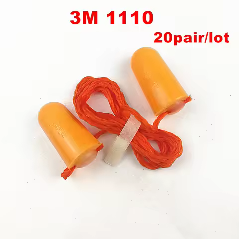 20pairs/lot 3M 1110 Corded Disposable Foam Earplug Noise Reduction Ear Plugs