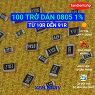 0805 1% paste resistor from 10R to 91R, each pack of 100 (25 pieces x 4 strings)