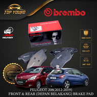 BREMBO PEUGEOT 208 (2012 - 2019) FRONT & REAR (DEPAN & BELAKANG) FW RW BRAKE PAD BRAKE SYSTEM ORIGIN