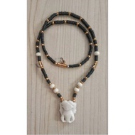 Thai Amulet Necklace (White Elephant head amulet 3 + 1 necklace)