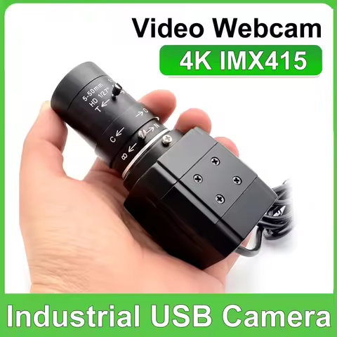 HD CS 5-50mm Varifocal Lens Industrial 30fps 4K 8MP CCD IMX415 USB Webcam 2K 4MP F5253 PC Video Usb 