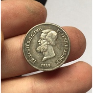 1858 Brazil Coins Copper Silver-Plated Ancient Coins Coins Crafts Collection Can Blow 25/3.1111.25 *