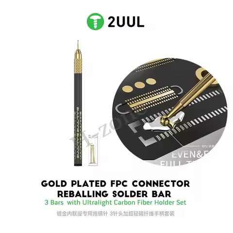 2uul SC98 Tin Dragging Needle Gold Plated FPC Connector Reballing Solder with 3 Bars Ultralight Carb