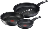 Tefal G25591 Unlimited On 3-Piece Pan Set | Pans 24/28 cm and Wok Pan 28 cm | Scratch-Resistant Non-Stick Coating | Thermal Signal | All Hobs + Induction | Easy Cleaning | Black