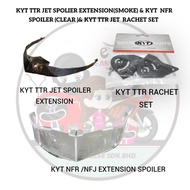 KYT JET TTR SPOILER EXTENSION SMOKE ,KYT NFR/NFJ EXTENSION SPOILER CLEAR & KYT TTR RACHET SET