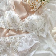 🌷 純欲狙擊！日系花朵刺繡調整型內衣套裝 | 小胸專屬“嘭嘭”魔法 | 清純與曖昧的完美平衡 🌷 胸圍，功能內衣，性感內衣，內衣套裝，情趣內衣，情趣，push up bra，bra set,Lace 
