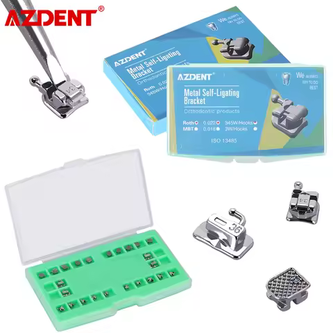 3 Boxes AZDENT Dental Orthodontic Bracket Passive Self Ligating Braces Roth/MBT 0.022 Hooks 345 with
