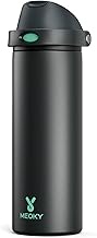 24 oz Insulated Water Bottle for Sports: Meoky Stainless Steel Water Bottle with 2-in-1 Straw and Sp