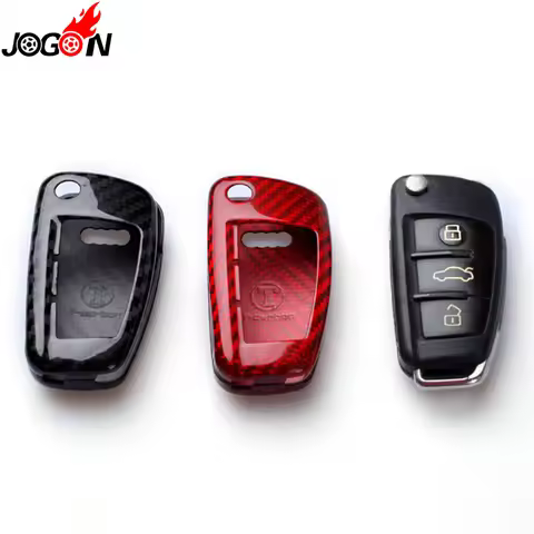 Carbon Fiber Remote Fold Key Case Shell Cover For Audi A1 S1 A3 S3 8P 8V RS 3 A4 B6 B7 A6 S6 C6 Q2 Q