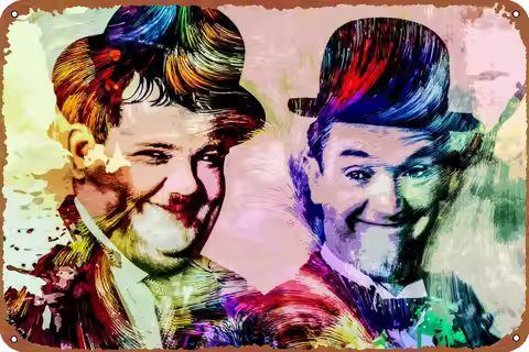 Laurel e Hardy Movie Poster Wall Decor Sign - 12x8 Inch Metal Sign Wall Decor Sign,cave,bar,club,hom