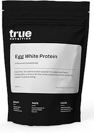 True Nutrition Egg White Protein Powder - 24g Non-GMO Egg Protein per Serving - Low Carb, Low Fat, P