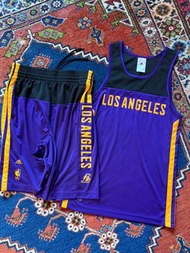 背心球褲整套一起賣 ADIDAS LOS ANGELES LAKERS 洛杉磯湖人隊 練習球衣套裝 背心 球褲 S號 KOBE BRYANT LAMAR ODOM PAU GASOL NICK YOU