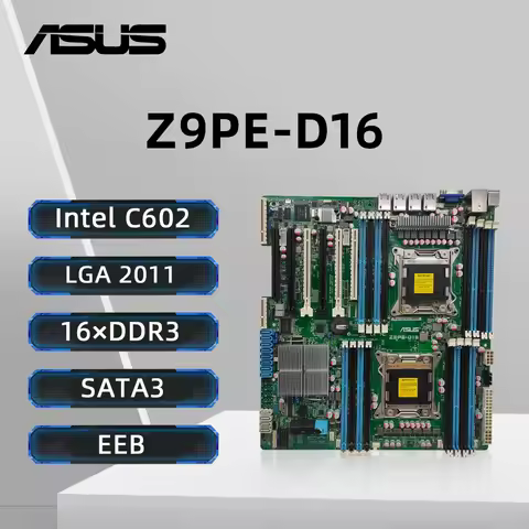 ASUS Z9PE-D16 Motherboard Support E5-2600 E5-2600 v2 ‌E5-2670 ‌E5-2670 v2 CPU 16×DDR3 1866MHz 512GB 