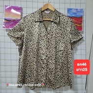 Blouse Shirt​T-Shirt​Arm Sleeve Arm​Short​ Stripe Pattern Pattern​Preloved Baju Kurung Tiger​ Fabric Cloth Fabric​Polyhedut​Satin Silk​ Style Style​Win​T Shirt Te Tethering​Jj Jj Jar Jj​