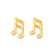 SK Jewellery 916 Gold Semi-Quaver Musical Note Earrings