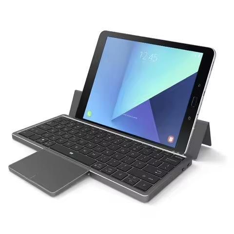 KF8700 Folding Keyboard Wireless Bluetooth Keyboard Touchpad Leather Case Mobile Phone Tablet Multif