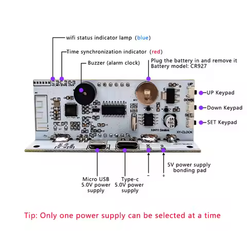 XY-Clock 0.8" Nixie Tube WiFi Time Service Clock Module Wireless Network Automatically Gives Time DI